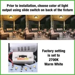 11 in. 1-Light Round Black LED Outdoor Flush Mount 2700K 3000K 4000K Entryway Deck Patio 120-277V 830 Lumens Wet Rated by Hampton Bay 12 11 in. 1-Light Round Black LED Outdoor Flush Mount 2700K 3000K 4000K Entryway Deck Patio 120-277V 830 Lumens Wet Rated by Hampton Bay -Hampton Bay Sales 11in black hampton bay outdoor flush mount lights 54471291 40 1000