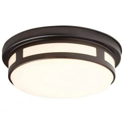 11 in. 1-Light Round Black LED Outdoor Flush Mount 2700K 3000K 4000K Entryway Deck Patio 120-277V 830 Lumens Wet Rated by Hampton Bay 19 11 in. 1-Light Round Black LED Outdoor Flush Mount 2700K 3000K 4000K Entryway Deck Patio 120-277V 830 Lumens Wet Rated by Hampton Bay -Hampton Bay Sales 11in black hampton bay outdoor flush mount lights 54471291 44 1000