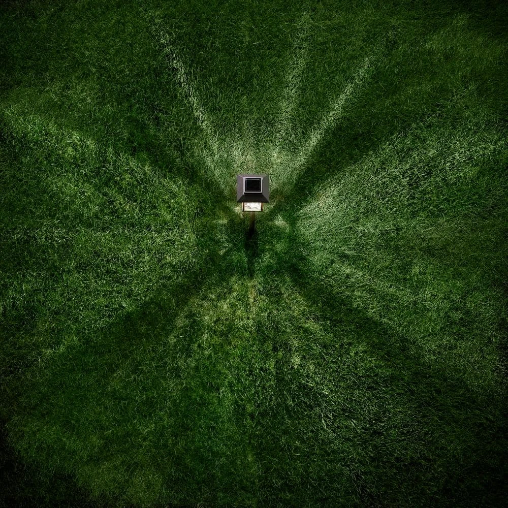 Parkwood 2-Tone, Bronze and Gold Solar LED Weather Resistant Path Light 14 Lumens with Water Glass Lens and Vintage Bulb by Hampton Bay 3 Parkwood 2-Tone, Bronze and Gold Solar LED Weather Resistant Path Light 14 Lumens with Water Glass Lens and Vintage Bulb by Hampton Bay - Image 3