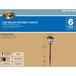 Solar Brass Outdoor Integrated LED 2500K 10-Lumens Vintage Bulb Landscape Pathway Light Set (6-Pack) by Hampton Bay -Hampton Bay Sales aged bronze hampton bay path lights nxt 1742 1f 1000