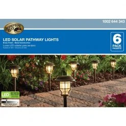 Solar Brass Outdoor Integrated LED 2500K 10-Lumens Vintage Bulb Landscape Pathway Light Set (6-Pack) by Hampton Bay -Hampton Bay Sales aged bronze hampton bay path lights nxt 1742 4f 1000