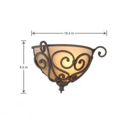 Earle 1-Light Aged Iron Half Sconce with Scavo Glass Shade by Hampton Bay -Hampton Bay Sales aged iron hampton bay wall sconces fab8451a 3 76 1000