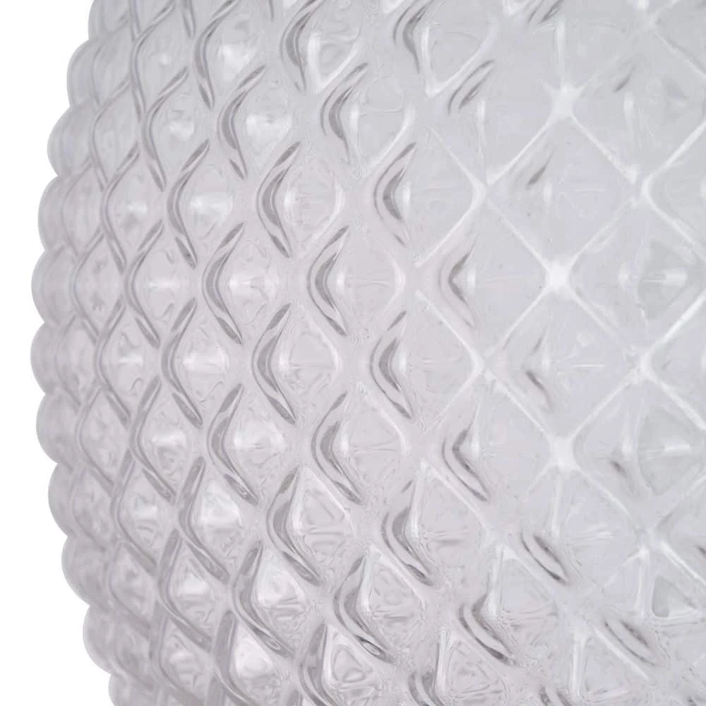 Walsh 8 in. 1-Light Antique Brass Flush Mount with Prismatic Glass Shade by Hampton Bay 5 Walsh 8 in. 1-Light Antique Brass Flush Mount with Prismatic Glass Shade by Hampton Bay - Image 5