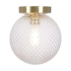 Walsh 8 in. 1-Light Antique Brass Flush Mount with Prismatic Glass Shade by Hampton Bay