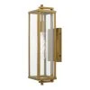 Meadow Modern 1-Light Antique Brass Hardwired Outdoor Large Rectangle Wall Lantern Sconce by Hampton Bay