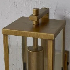 Meadow Modern 1-Light Antique Brass Hardwired Outdoor Large Rectangle Wall Lantern Sconce by Hampton Bay -Hampton Bay Sales antique brass hampton bay outdoor sconces wwl 005 l ab 66 1000