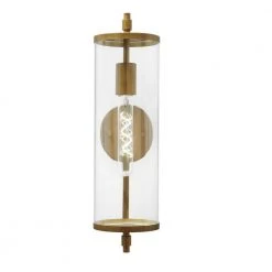 Lurelane Modern 1-Light Antique Brass Hardwired Outdoor Large Cylinder Wall Lantern Sconce by Hampton Bay -Hampton Bay Sales antique brass hampton bay outdoor sconces wwl 015 l ab 40 1000
