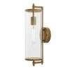 Lurelane Modern 1-Light Antique Brass Hardwired Outdoor Large Cylinder Wall Lantern Sconce by Hampton Bay