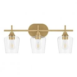 Pavlen 24 in. 3-Lights Antique Brass Vanity Light with Clear Glass Shades by Hampton Bay -Hampton Bay Sales antique brass hampton bay vanity lighting gs w070807bs 40 1000
