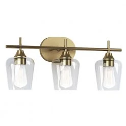 Pavlen 24 in. 3-Lights Antique Brass Vanity Light with Clear Glass Shades by Hampton Bay -Hampton Bay Sales antique brass hampton bay vanity lighting gs w070807bs c3 1000