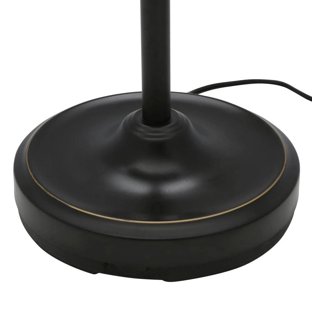 71 in. Antique Bronze Floor Lamp with 2 Alabaster Glass Shades by Hampton Bay 2 71 in. Antique Bronze Floor Lamp with 2 Alabaster Glass Shades by Hampton Bay - Image 2