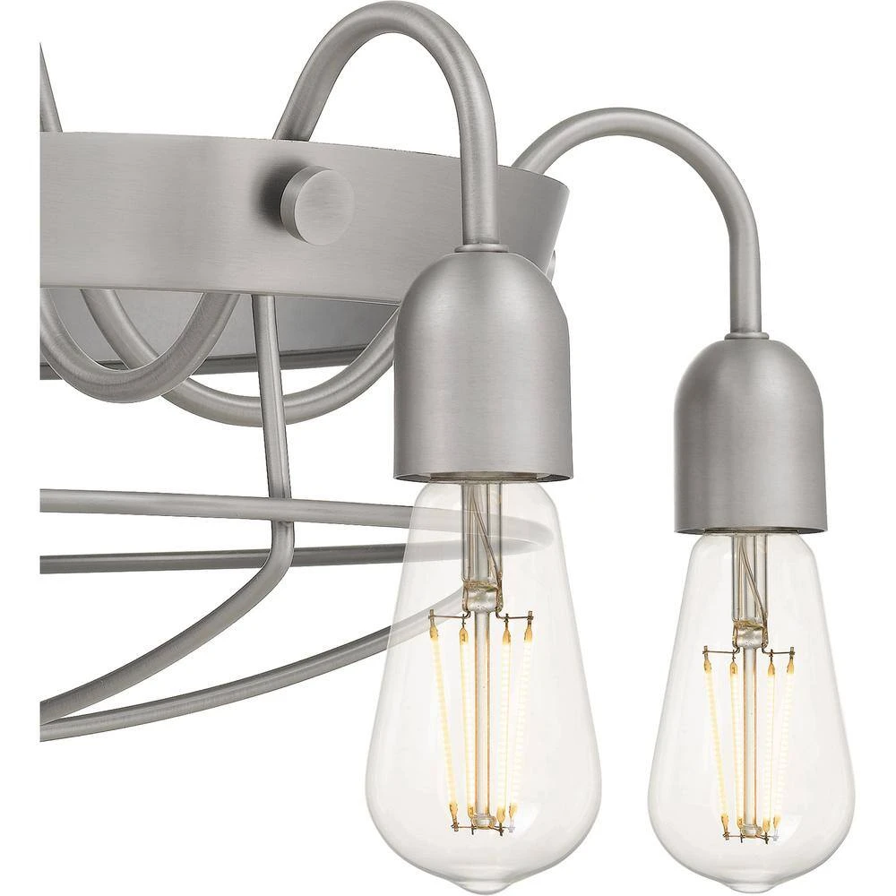 Southbourne 6-Light Antique Nickel Chandelier with Open Steel Cage Frame by Hampton Bay 9 Southbourne 6-Light Antique Nickel Chandelier with Open Steel Cage Frame by Hampton Bay - Image 9