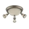 14 in. 5-Light Antique Pewter Semi-Flush Mount with Frosted Glass Shades by Hampton Bay