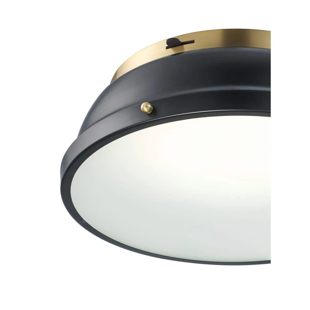 Taspen 14 in. Black and Antique Brass CCT Color Temperature Selectable LED Flush Mount Kitchen Ceiling Light Fixture by Hampton Bay 8 Taspen 14 in. Black and Antique Brass CCT Color Temperature Selectable LED Flush Mount Kitchen Ceiling Light Fixture by Hampton Bay - Image 8