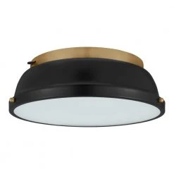 Taspen 14 in. Black and Antique Brass CCT Color Temperature Selectable LED Flush Mount Kitchen Ceiling Light Fixture by Hampton Bay