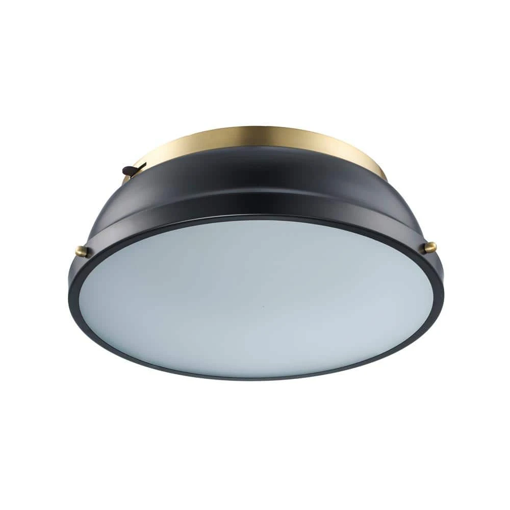 Taspen 14 in. Black and Antique Brass CCT Color Temperature Selectable LED Flush Mount Kitchen Ceiling Light Fixture by Hampton Bay 7 Taspen 14 in. Black and Antique Brass CCT Color Temperature Selectable LED Flush Mount Kitchen Ceiling Light Fixture by Hampton Bay - Image 7