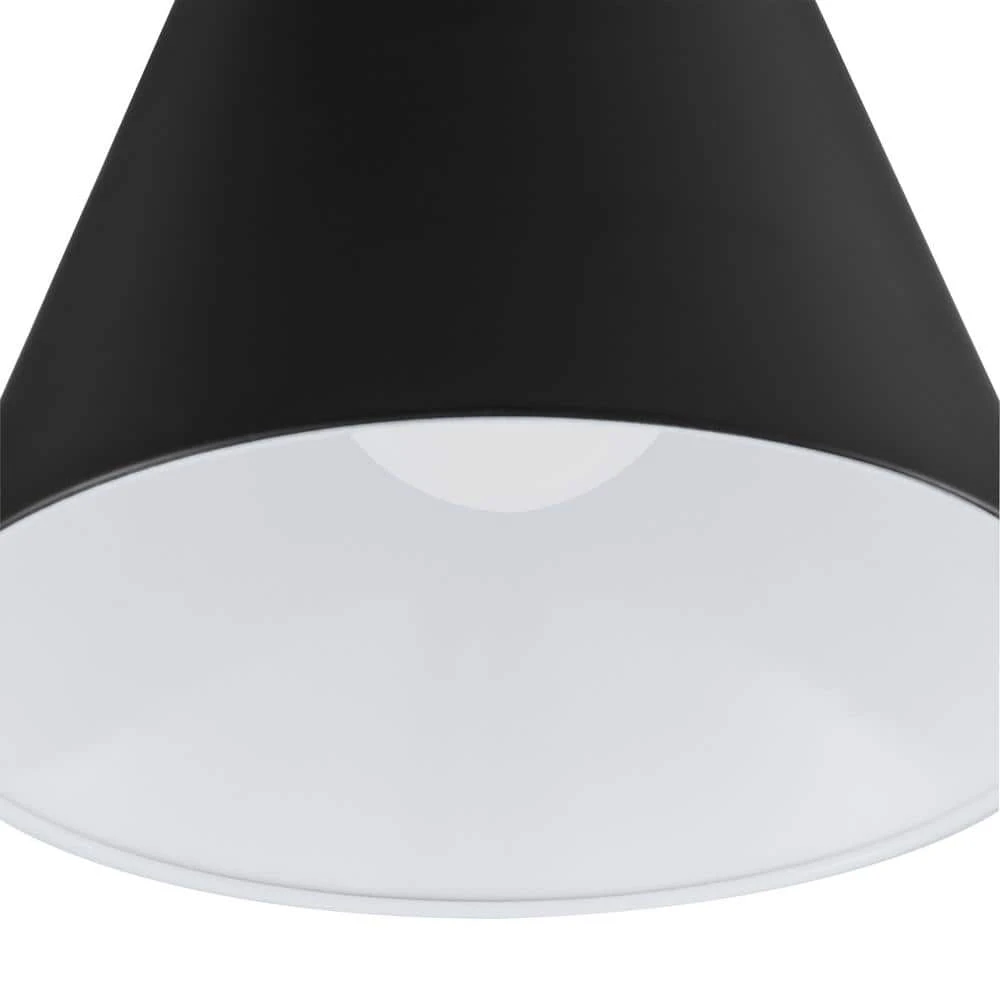 Finley 8 in. 1-Light Black and Brass Semi-Flush Mount Kitchen Ceiling Light Fixture with Metal Shade by Hampton Bay 3 Finley 8 in. 1-Light Black and Brass Semi-Flush Mount Kitchen Ceiling Light Fixture with Metal Shade by Hampton Bay - Image 3