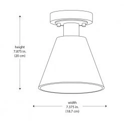 Finley 8 in. 1-Light Black and Brass Semi-Flush Mount Kitchen Ceiling Light Fixture with Metal Shade by Hampton Bay 14 Finley 8 in. 1-Light Black and Brass Semi-Flush Mount Kitchen Ceiling Light Fixture with Metal Shade by Hampton Bay -Hampton Bay Sales black and brass hampton bay flush mount lights kbj2091a bk ab 77 1000