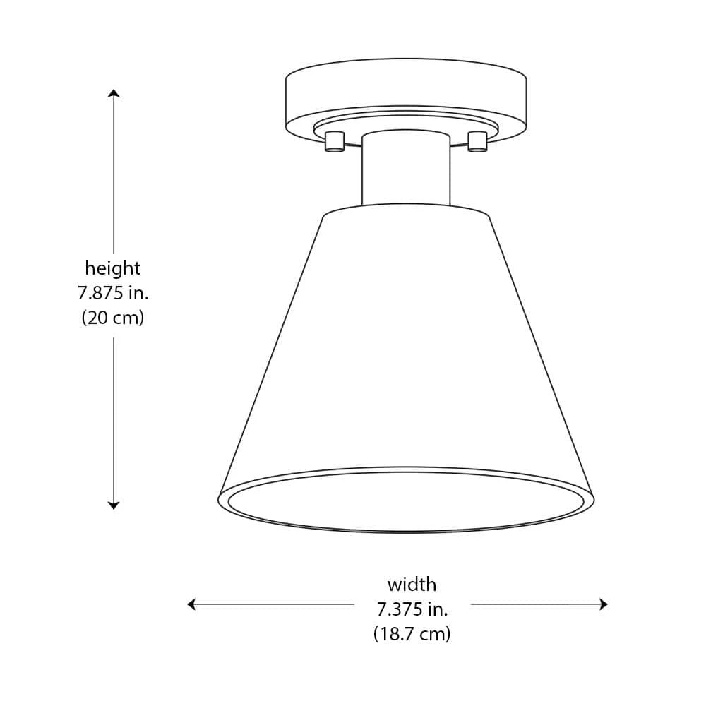 Finley 8 in. 1-Light Black and Brass Semi-Flush Mount Kitchen Ceiling Light Fixture with Metal Shade by Hampton Bay 6 Finley 8 in. 1-Light Black and Brass Semi-Flush Mount Kitchen Ceiling Light Fixture with Metal Shade by Hampton Bay - Image 6