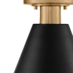 Finley 8 in. 1-Light Black and Brass Semi-Flush Mount Kitchen Ceiling Light Fixture with Metal Shade by Hampton Bay 12 Finley 8 in. 1-Light Black and Brass Semi-Flush Mount Kitchen Ceiling Light Fixture with Metal Shade by Hampton Bay -Hampton Bay Sales black and brass hampton bay flush mount lights kbj2091a bk ab a0 1000