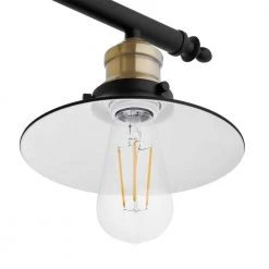 Glenhurst 4-Light Black and Brass Industrial Farmhouse Bathroom Vanity Light Fixture with Metal Shades by Hampton Bay -Hampton Bay Sales black and brass hampton bay vanity lighting 20514 bk br 1d 1000
