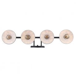 Glenhurst 4-Light Black and Brass Industrial Farmhouse Bathroom Vanity Light Fixture with Metal Shades by Hampton Bay -Hampton Bay Sales black and brass hampton bay vanity lighting 20514 bk br 1f 1000