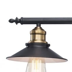 Glenhurst 4-Light Black and Brass Industrial Farmhouse Bathroom Vanity Light Fixture with Metal Shades by Hampton Bay -Hampton Bay Sales black and brass hampton bay vanity lighting 20514 bk br 40 1000