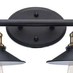 Glenhurst 4-Light Black and Brass Industrial Farmhouse Bathroom Vanity Light Fixture with Metal Shades by Hampton Bay -Hampton Bay Sales black and brass hampton bay vanity lighting 20514 bk br 44 1000