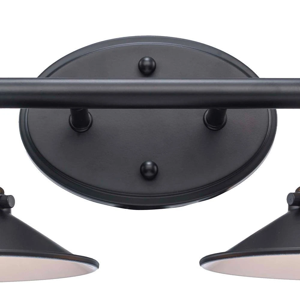 Glenhurst 2-Light Black and Brass Industrial Farmhouse Bathroom Vanity Light Fixture with Metal Shades by Hampton Bay 9 Glenhurst 2-Light Black and Brass Industrial Farmhouse Bathroom Vanity Light Fixture with Metal Shades by Hampton Bay - Image 9