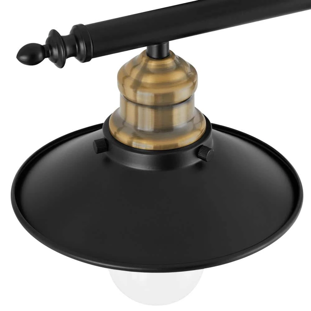 Glenhurst 2-Light Black and Brass Industrial Farmhouse Bathroom Vanity Light Fixture with Metal Shades by Hampton Bay 4 Glenhurst 2-Light Black and Brass Industrial Farmhouse Bathroom Vanity Light Fixture with Metal Shades by Hampton Bay - Image 4