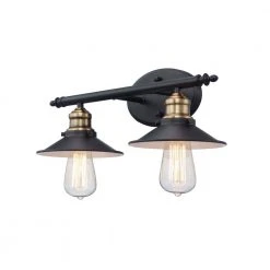 Glenhurst 2-Light Black and Brass Industrial Farmhouse Bathroom Vanity Light Fixture with Metal Shades by Hampton Bay 15 Glenhurst 2-Light Black and Brass Industrial Farmhouse Bathroom Vanity Light Fixture with Metal Shades by Hampton Bay -Hampton Bay Sales black and brass hampton bay vanity lighting hd 8002 bk br c3 1000