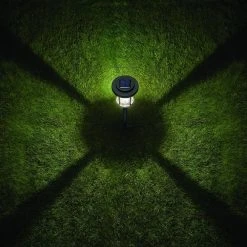 Brookhaven Solar 2-Tone Black and Gray LED Path Light 20 Lumens, Seedy Glass Lens Vintage Bulb (1-Pack) by Hampton Bay -Hampton Bay Sales black and gray hampton bay path lights p9107 07 40 1000