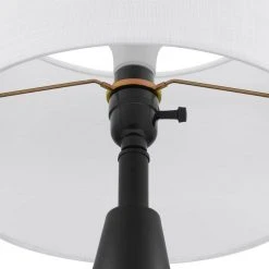 Keswick 21.25 in. Black and Light Wood Grain Accent Lamp by Hampton Bay -Hampton Bay Sales black and light wood grain hampton bay table lamps hdp15307 1d 1000