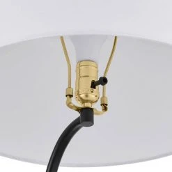 Warlington 64 in. Black and Wood Grain Floor Lamp by Hampton Bay -Hampton Bay Sales black and wood grain hampton bay floor lamps hdp15137 1d 1000