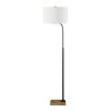 Warlington 64 in. Black and Wood Grain Floor Lamp by Hampton Bay