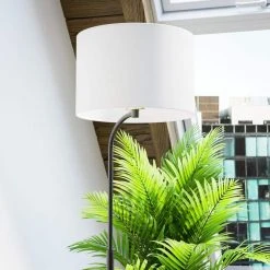 Warlington 64 in. Black and Wood Grain Floor Lamp by Hampton Bay -Hampton Bay Sales black and wood grain hampton bay floor lamps hdp15137 76 1000