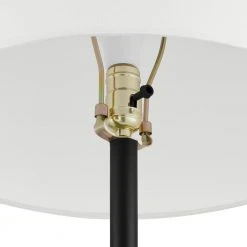 Falkner 60.25 in. Black and Wood Grain Floor Lamp by Hampton Bay -Hampton Bay Sales black and wood grain hampton bay floor lamps hdp15142 1d 1000