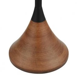 Falkner 60.25 in. Black and Wood Grain Floor Lamp by Hampton Bay -Hampton Bay Sales black and wood grain hampton bay floor lamps hdp15142 40 1000