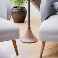 Falkner 60.25 in. Black and Wood Grain Floor Lamp by Hampton Bay -Hampton Bay Sales black and wood grain hampton bay floor lamps hdp15142 fa 1000