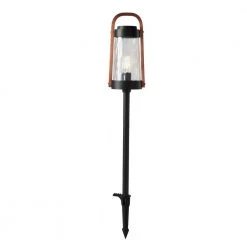 Oakman Low Voltage Black/Copper LED Path Light with Clear Water Glass by Hampton Bay