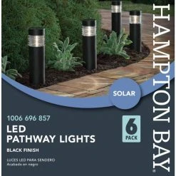 Solar 8 Lumens Black Bollard Light (6-Pack) by Hampton Bay -Hampton Bay Sales black hampton bay bollard lights 50229 77 1000