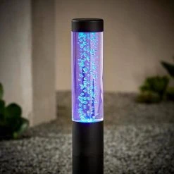 Andalusia Low Voltage Black 40 Lumens Color Changing Integrated LED Bollard Light with Remote by Hampton Bay -Hampton Bay Sales black hampton bay bollard lights 62909 1d 1000