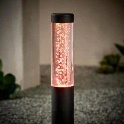 Andalusia Low Voltage Black 40 Lumens Color Changing Integrated LED Bollard Light with Remote by Hampton Bay -Hampton Bay Sales black hampton bay bollard lights 62909 66 1000