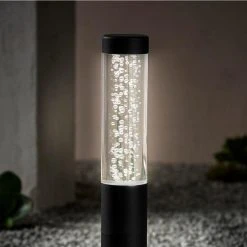 Andalusia Low Voltage Black 40 Lumens Color Changing Integrated LED Bollard Light with Remote by Hampton Bay -Hampton Bay Sales black hampton bay bollard lights 62909 77 1000