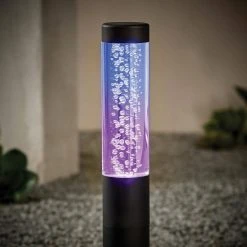 Andalusia Low Voltage Black 40 Lumens Color Changing Integrated LED Bollard Light with Remote by Hampton Bay -Hampton Bay Sales black hampton bay bollard lights 62909 fa 1000