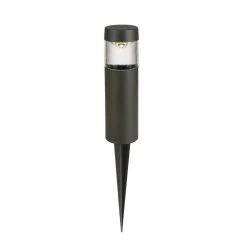 Helena Low-Voltage 10-Watt Equivalent Black Outdoor Integrated LED Round Landscape Path Bollard Light by Hampton Bay