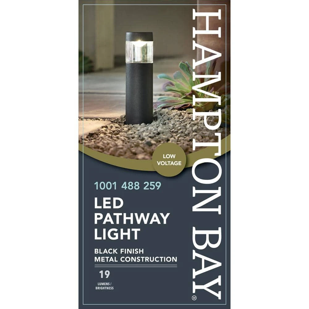 Helena Low-Voltage 10-Watt Equivalent Black Outdoor Integrated LED Round Landscape Path Bollard Light by Hampton Bay 2 Helena Low-Voltage 10-Watt Equivalent Black Outdoor Integrated LED Round Landscape Path Bollard Light by Hampton Bay - Image 2