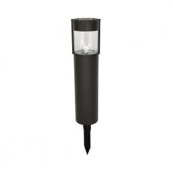 8 Lumens Solar Black Outdoor LED Landscape Bollard Light by Hampton Bay