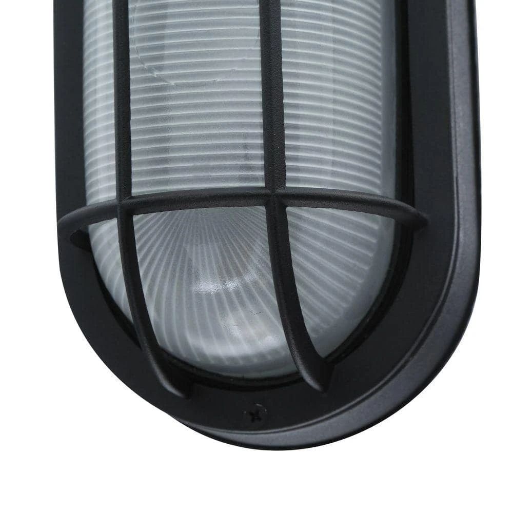 8.5 in. Black LED Outdoor Wall Lamp with Frosted Glass Shade by Hampton Bay 5 8.5 in. Black LED Outdoor Wall Lamp with Frosted Glass Shade by Hampton Bay - Image 5