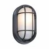 8.5 in. Black Oval 1-Light Outdoor Bulkhead Wall Lamp by Hampton Bay